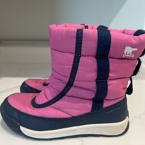 Sorel Pink and Black Kids Snow Boots